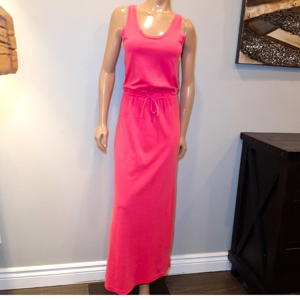 GAP cotton/modal Barbie pink maxi dress